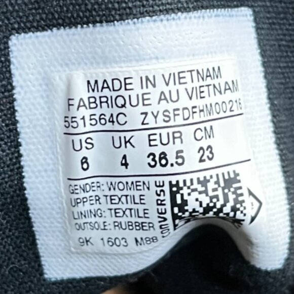 Converse Chuck Taylor All Star Hi Womens Size 6 Black Athletic Shoes Sneakers - Picture 9 of 10